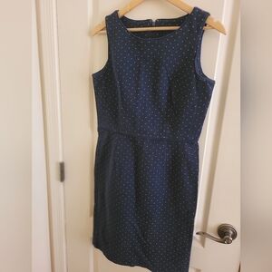 Tommy Hilfiger navy polka dot shoft dress 8